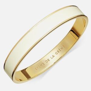Kate Spade Gold Plated Cream Enamel Creme de la Creme Bangle Bracelet cuff